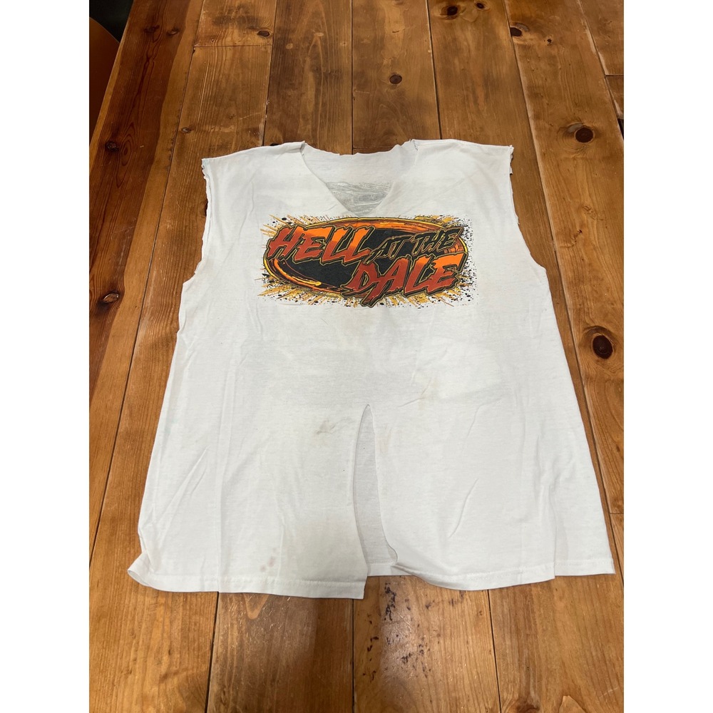 Vintage Hell at the Dale Evadale Raceway Distressed Muscle Tee White XL